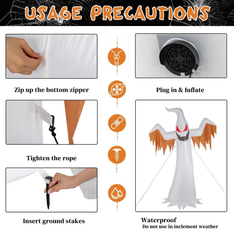 11.8 ft. LED Ghost Inflatable Halloween Decoration