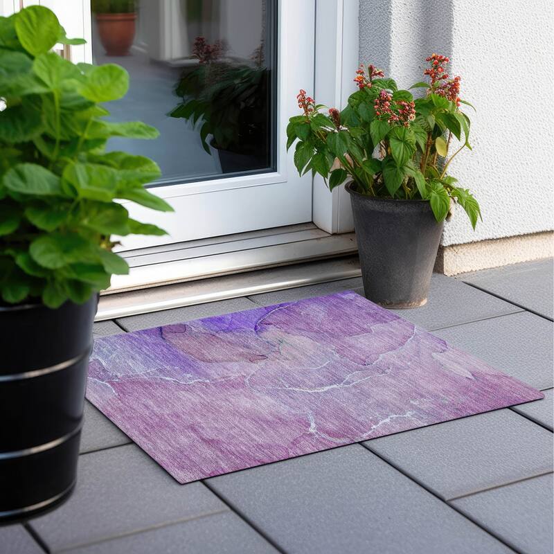 Almisi Modern Art-Inspired Weather Resistant Classic Meets Modern Outdoor Rug