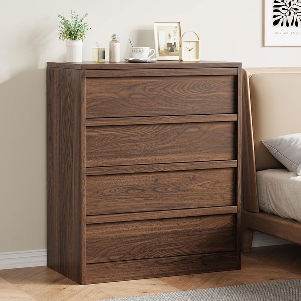 slide 2 of 7, Modern Drawer Dresser & Nightstand with Large Storage, for Bedroom, Living Room, Nursery, Entryway Brown - 4-drawer