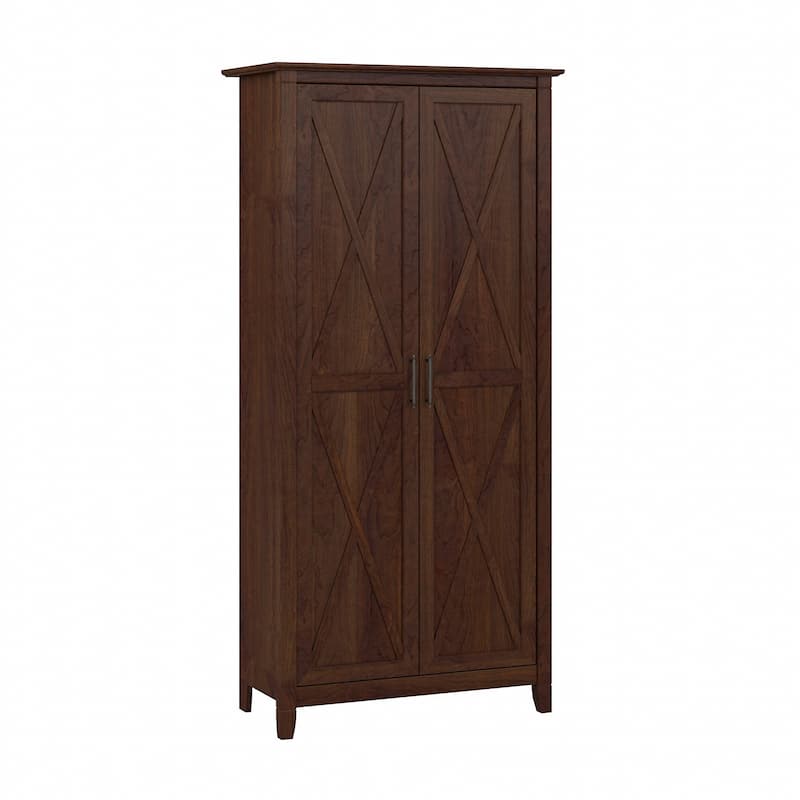 Key West Tall Storage Cabinet with Doors and Shelves by Bush Furniture