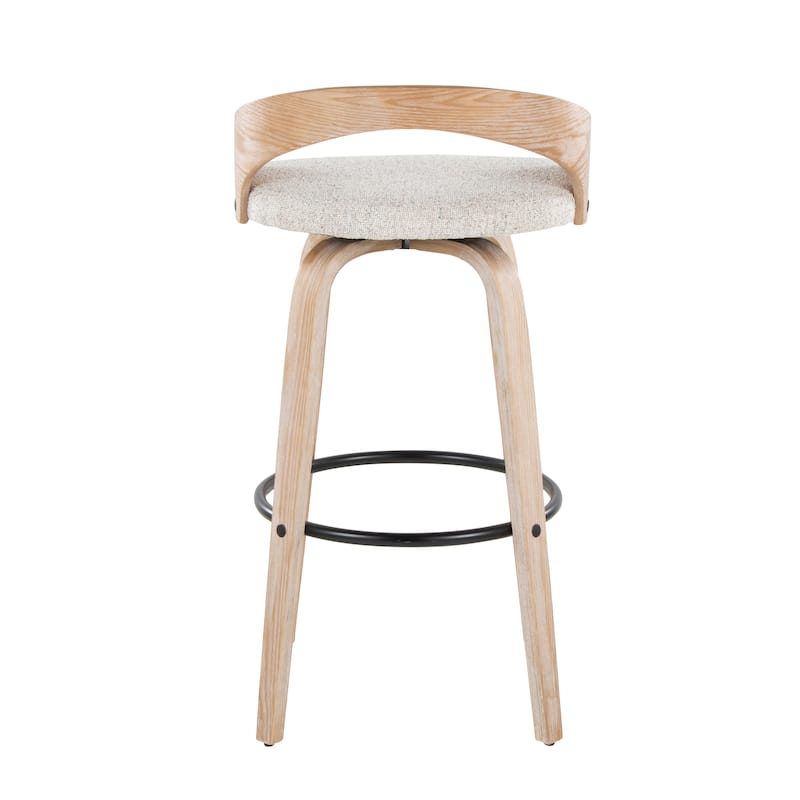 Carson Carrington Stavanger 30" Fixed-Height Bar Stool with Bent Wood Legs & Round Footrest (Set of 2)