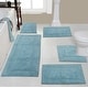 preview thumbnail 22 of 58, Classy Bathmat Collection 100% Cotton Non-Slip Bathroom Rug Set, Machine Washable Bath Rug, 5 Piece Bath Mat Set with Contour Aqua