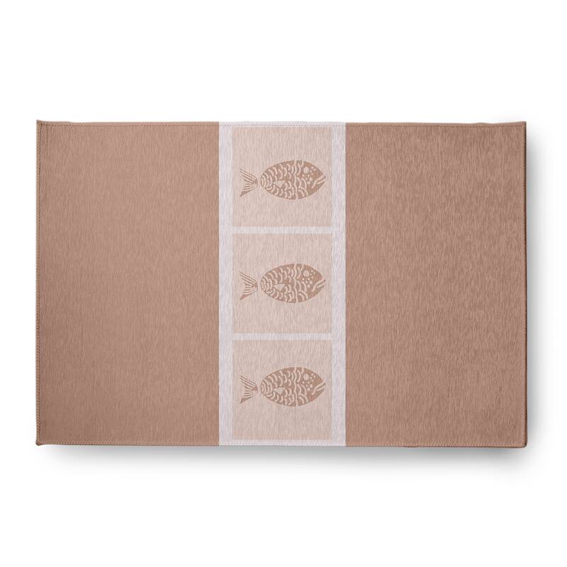 Fish Chips Nautical Indoor/Outdoor Rug - Mauve - 4' x 6'