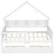 preview thumbnail 16 of 16, Wood Full Size House Platform Beds with LED, Storage Shelves, Drawers and Guardrail, Natural