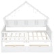 preview thumbnail 5 of 26, Wood House Platform Beds with LED, Storage Shelves, Drawers and Guardrail, Full Size Bed Frame w/Slats Support for Kids
