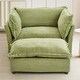 preview thumbnail 36 of 41, 47" Cozy Upholstered Armchair with Movable Ottoman, Wide Seat, Curved Armrests and Soft Pillows