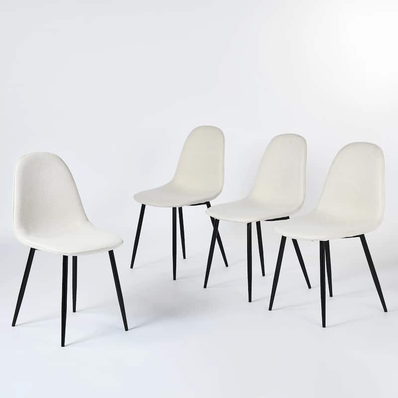 Kitchen Dining Chair Set of 4, Modern Upholstered Chairs With Metal Legs For Home, Bedroom, Living Room Side Chairs