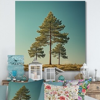 Designart "Pine Tree Perspective In Forest I" Tree Pine Wall Art - Bed ...
