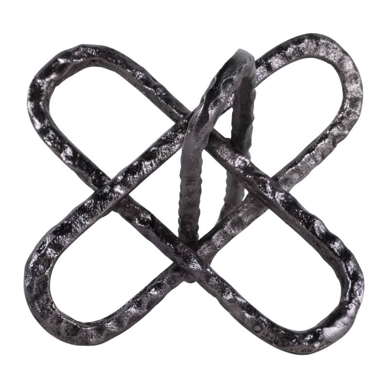 Contemporay Metal Round Edge Jack Decorative Object - 9.0"