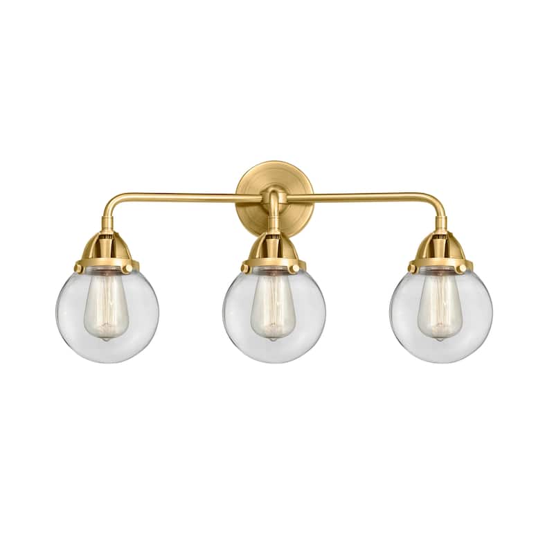 Innovations Lighting 288-3W-10-24 Beacon Vanity Beacon 3 Light 24" - Satin Gold / Clear