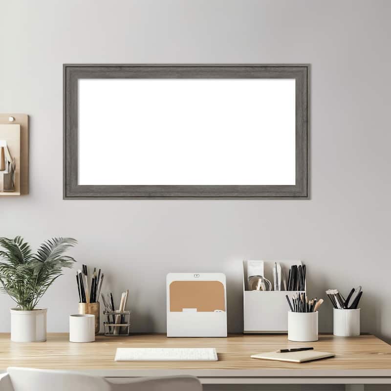 Amanti Art Regis Barnwood Grey Narrow Framed Dry Erase Magnetic Board