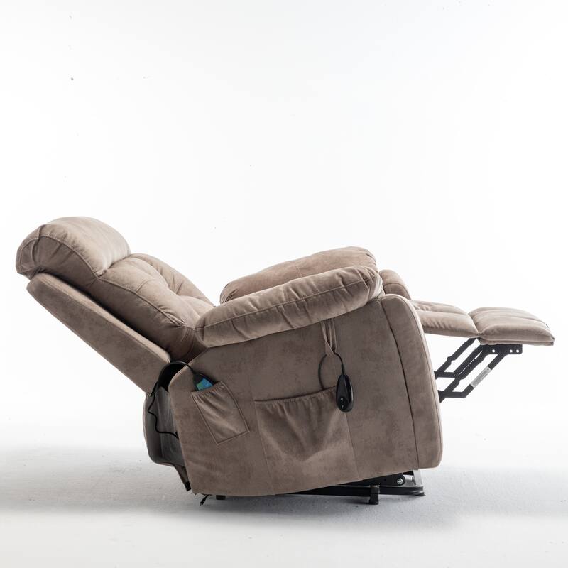 Power Lift Recliner Chair with Heat & Massage, Electric Lift Chair with Hidden Cup Holder, Oversized Lounge Sofa Chair