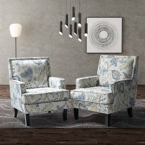 Florencia Upholstered Armchair with Black Legs,set of 2