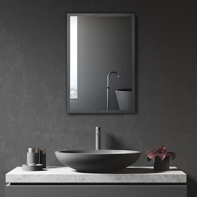 kleankin Wall-Mounted Medicine Cabinet with Mirror, Bathroom Mirror Cabinet with Single Door and Storage Shelves, Black