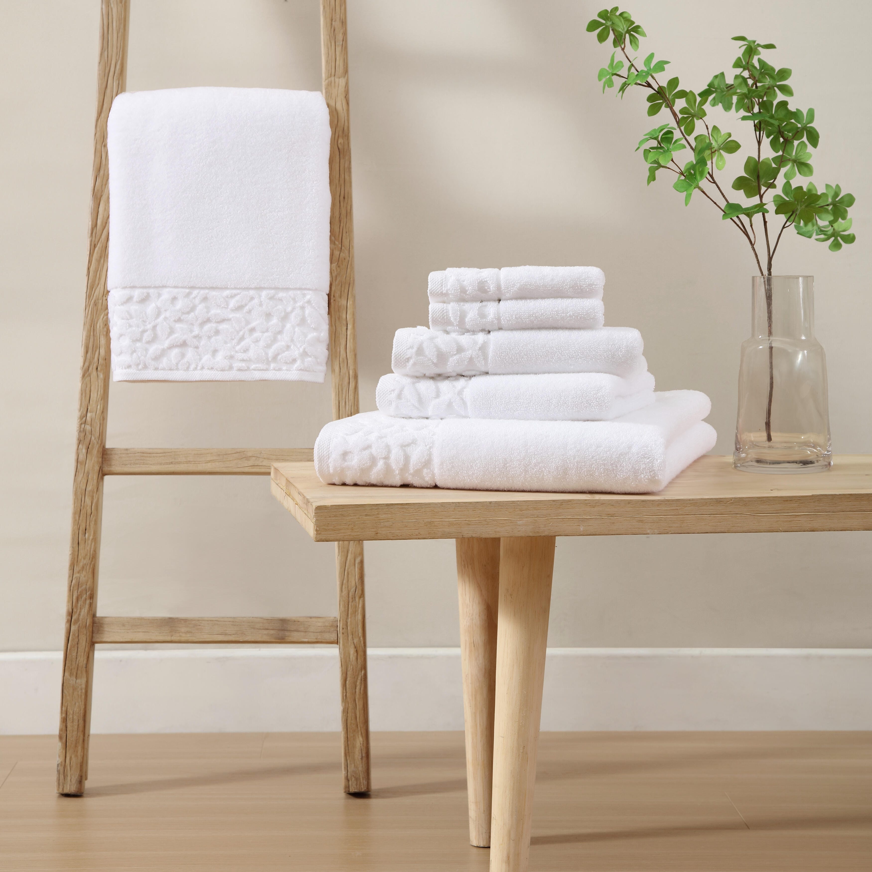 Laura Ashley Marilyn Solid Cotton 6 Piece Towel Set - 6 Piece
