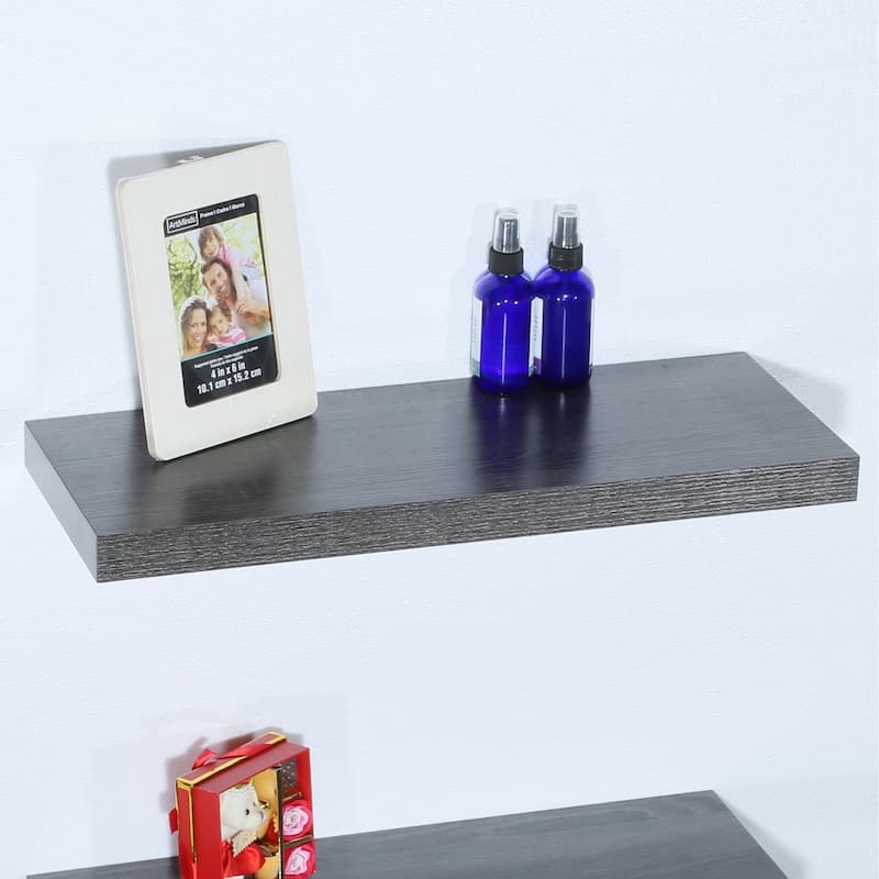 Modern and Contemporary Black Oak Floating Shelf - 23.62*9.25*1.5 inches