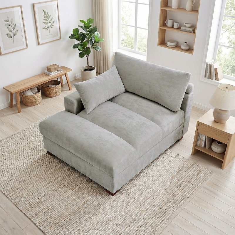Modern Corduroy L-Shaped Sofa Chaise Lounge Couch