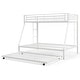 preview thumbnail 12 of 17, Costway Twin Over Full Metal Slats Bunk Bed Frame with Trundle, Guard White