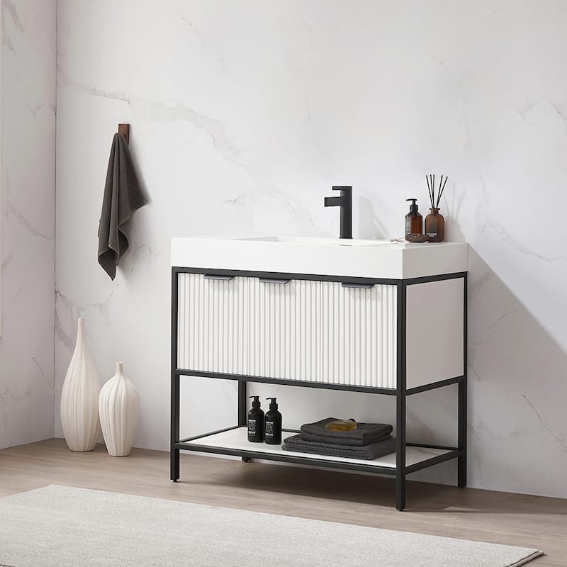 Marcilla 36 in. Single Sink Bath Vanity with Stone Sink Top