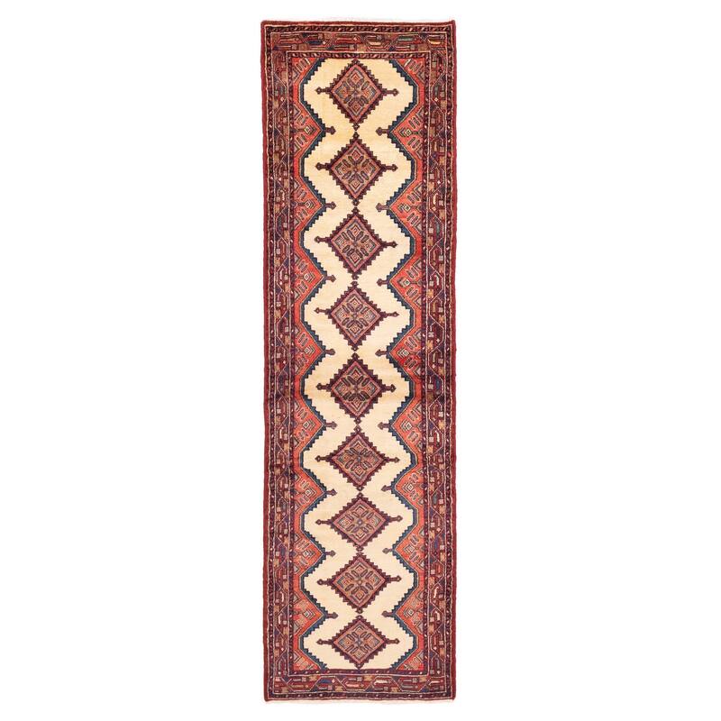 ECARPETGALLERY Hand-knotted Konya Anatolian Cream Wool Rug - 2'6 x 9'7