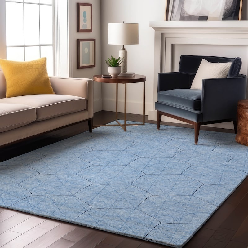 Premium Washable Super Soft Modern Contemporary Mayfield Rug - Sky - 10' x 14'