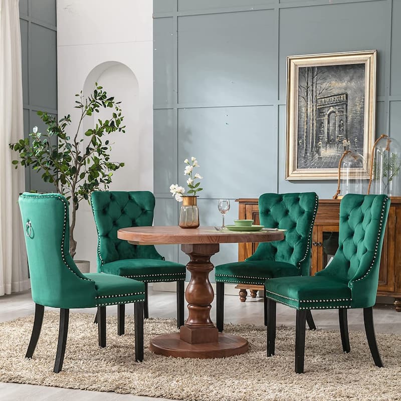 Velvet Dining Chairs Set of 2, Accent Diner Chairs Upholstered Fabric Living Room Chairs Side Chair Stylish Kitchen Chairs