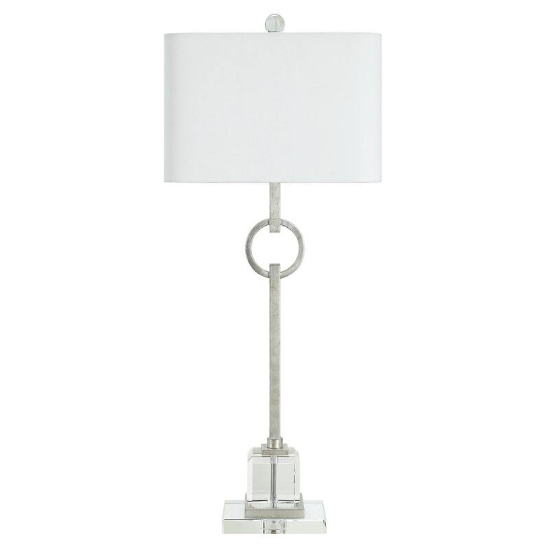 Elaina Table Lamp with Iron and Crystal Shade - Silver