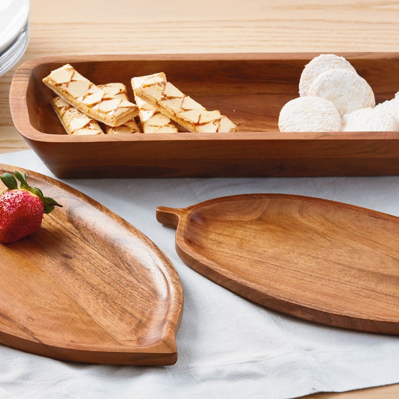 Acacia Leaf Platter, Set of 2
