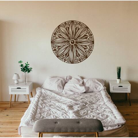 Bedroom Wall Decal - Lotus Mandala Flower Decor