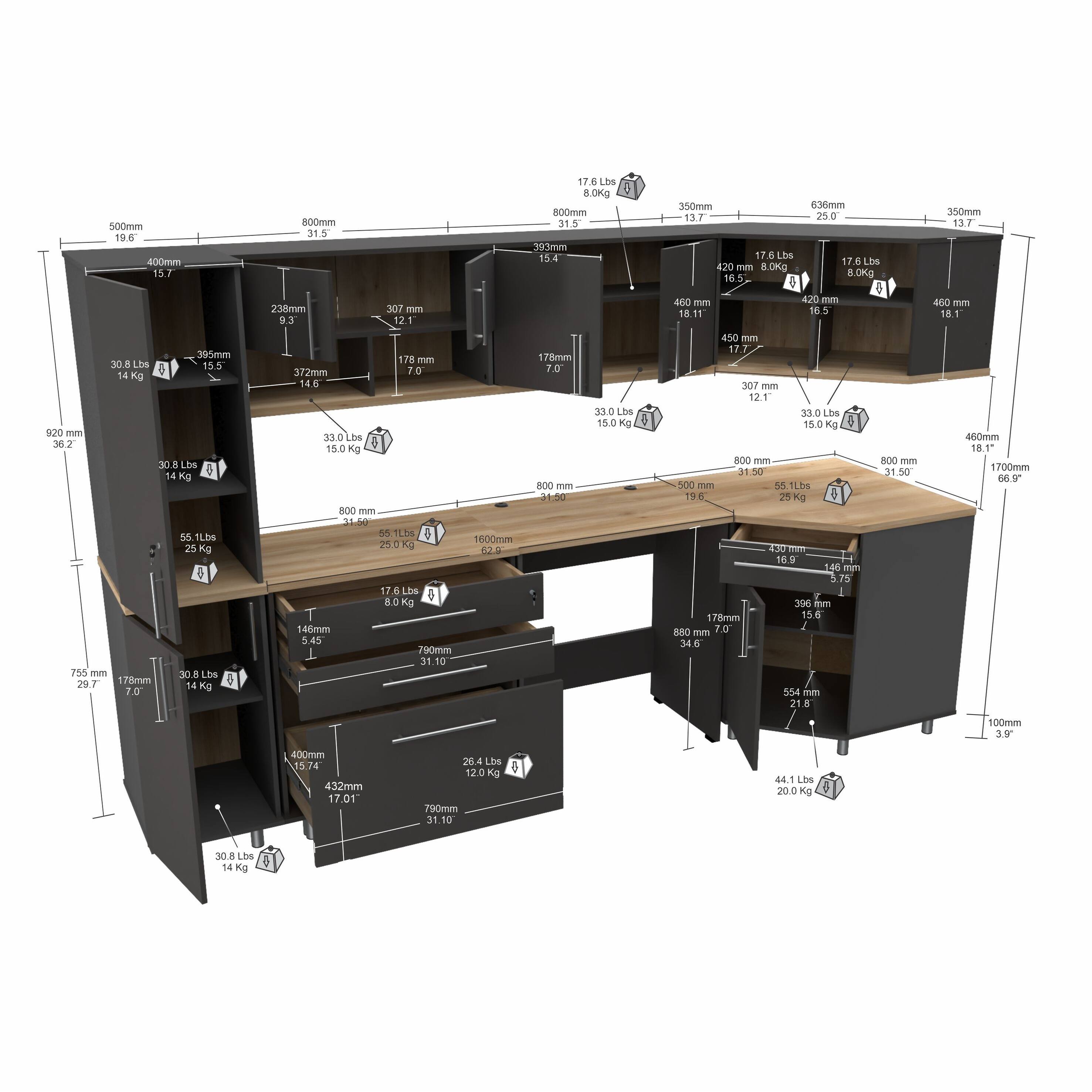 KRATOS 7 pc Garage Corner Storage System by Inval Bed Bath & Beyond