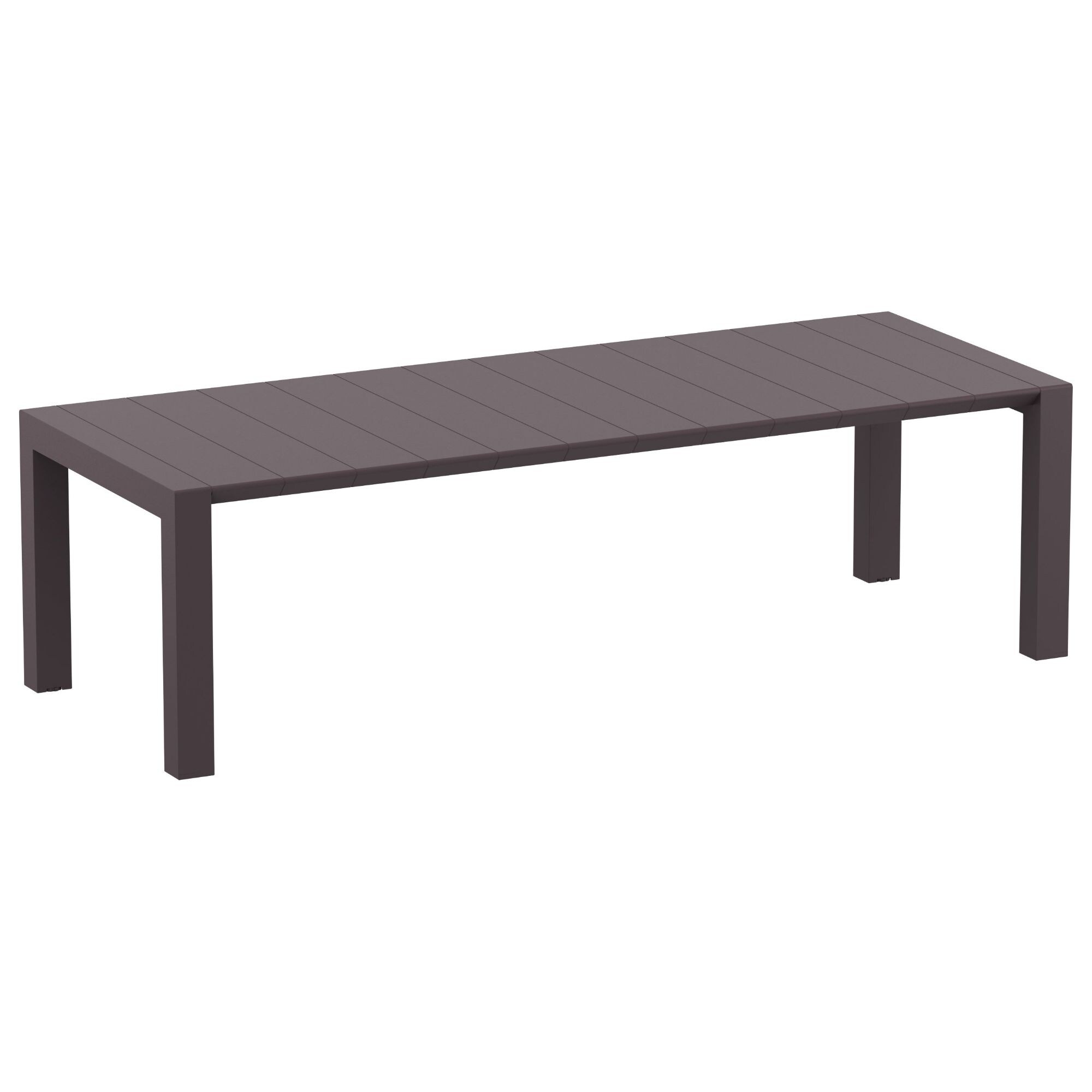 118" Brown Extendable Solid Rectangular XL Dining Table
