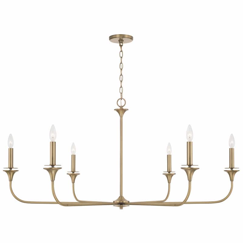 Presley 6-light Hanging Chandelier - Aged Brass