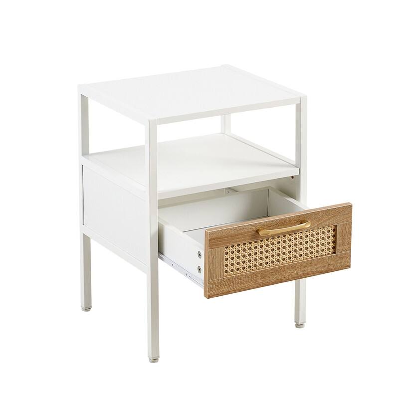 1-Piece or 2-Piece 15.75" Rattan Side Table