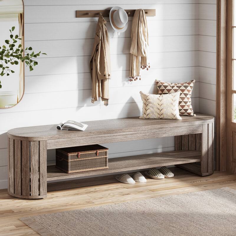 Wood Entryway Shoe Bench, Shoe Storage Bench, Bedroom Entrance Living Room End of Bed Stool Accent Bench