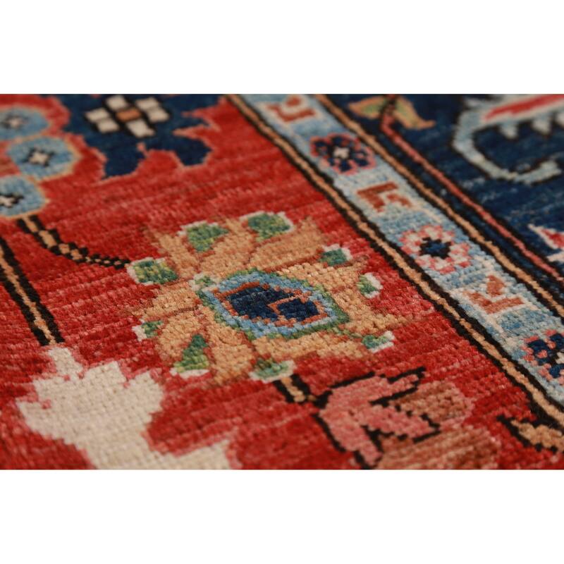 Vegetable Dye Floral Ziegler Rug Hand-Knotted Wool Carpet - 6'7"x 9'11"