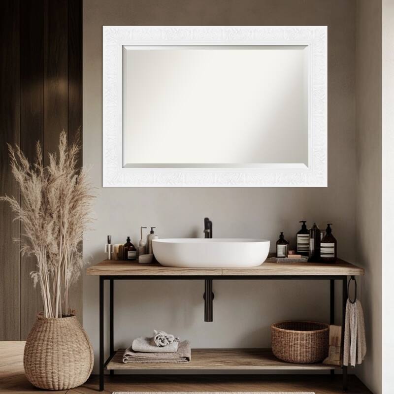Luxe Beveled Framed Bathroom Vanity Wall Mirror