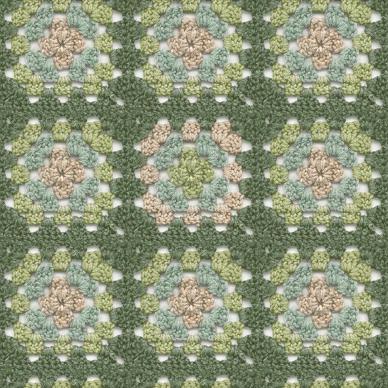 Chesapeake Maud Green Crochet Geometric Wallpaper