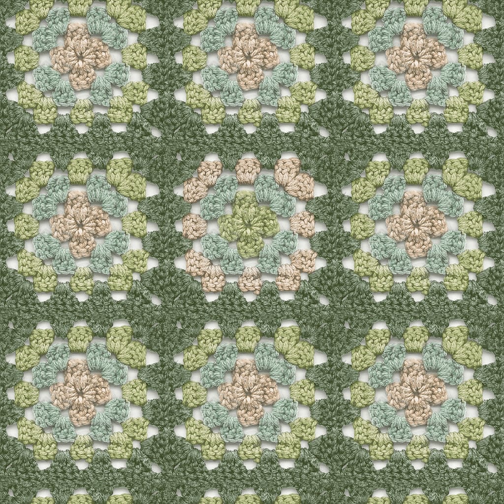 Chesapeake Maud Green Crochet Geometric Wallpaper