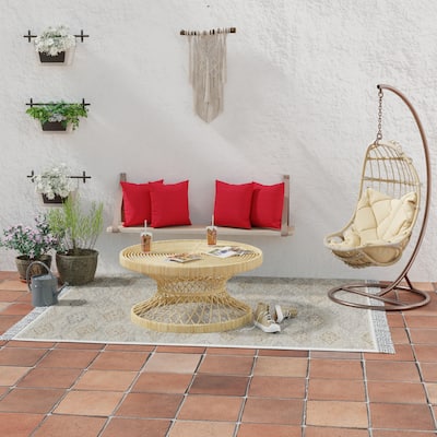 Sunbrella 16" x 16" Red Solid Outdoor Throw Pillow - Set of 2 - 16'' L x 16'' W x 4'' H