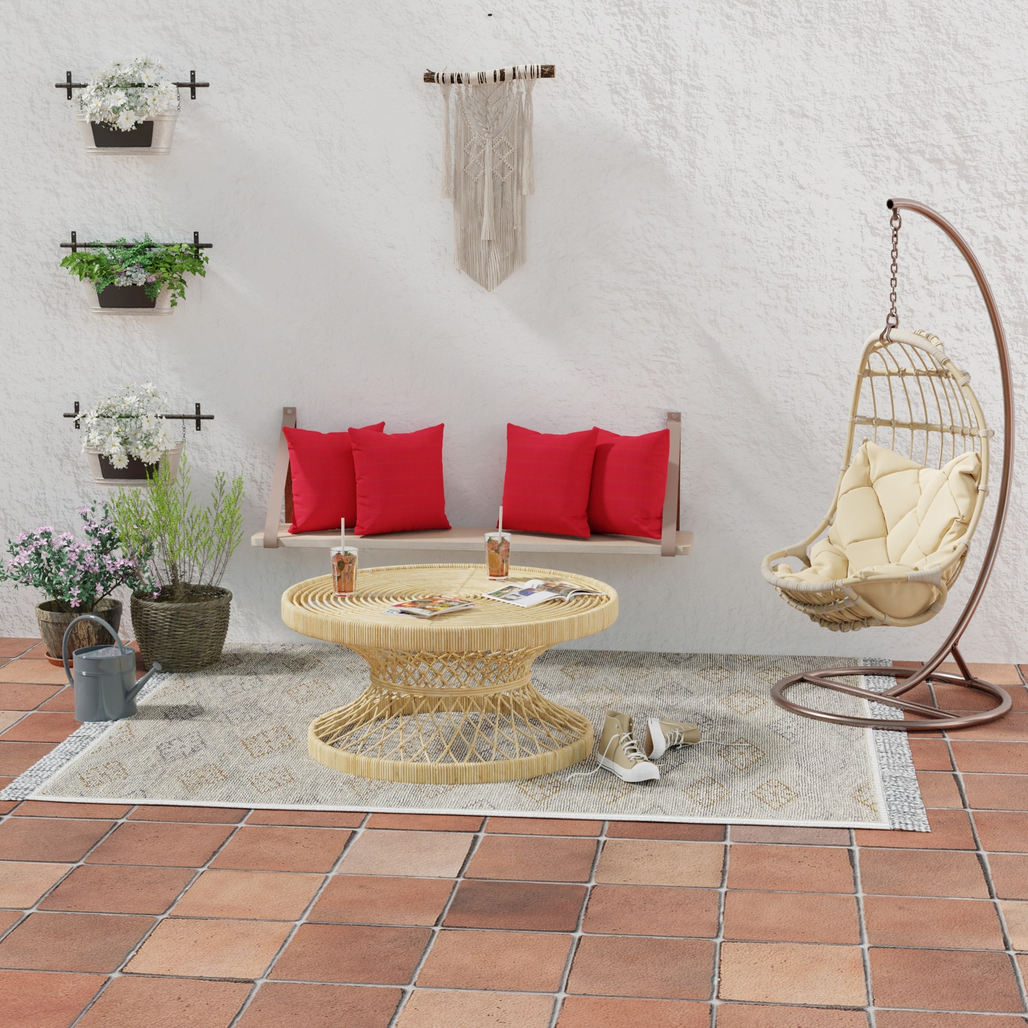 Sunbrella 16" x 16" Red Solid Outdoor Throw Pillow - Set of 2 - 16'' L x 16'' W x 4'' H