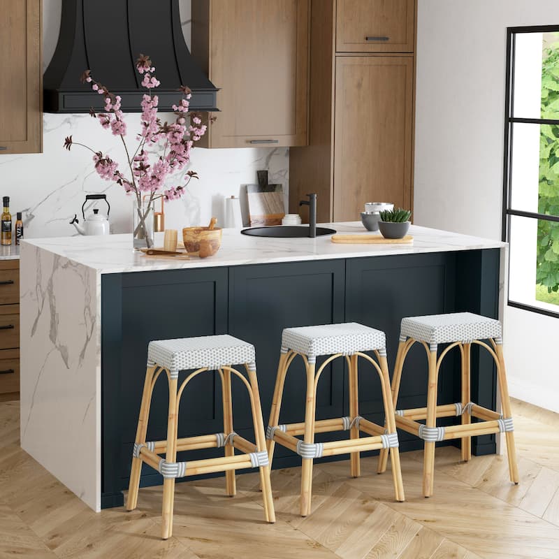 Robias Rectangular Rattan 30" Bar Stool