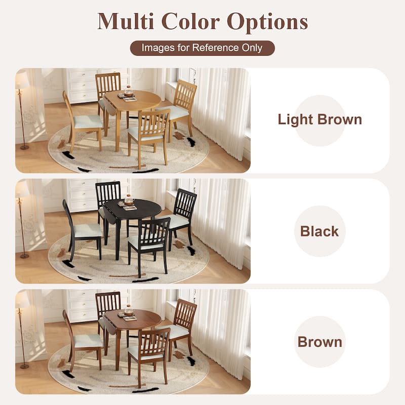 Extendable Round Dining Table for 2-4 People, Folding Dining Table with Adjustable Size, for Small Apartments and Dining Areas