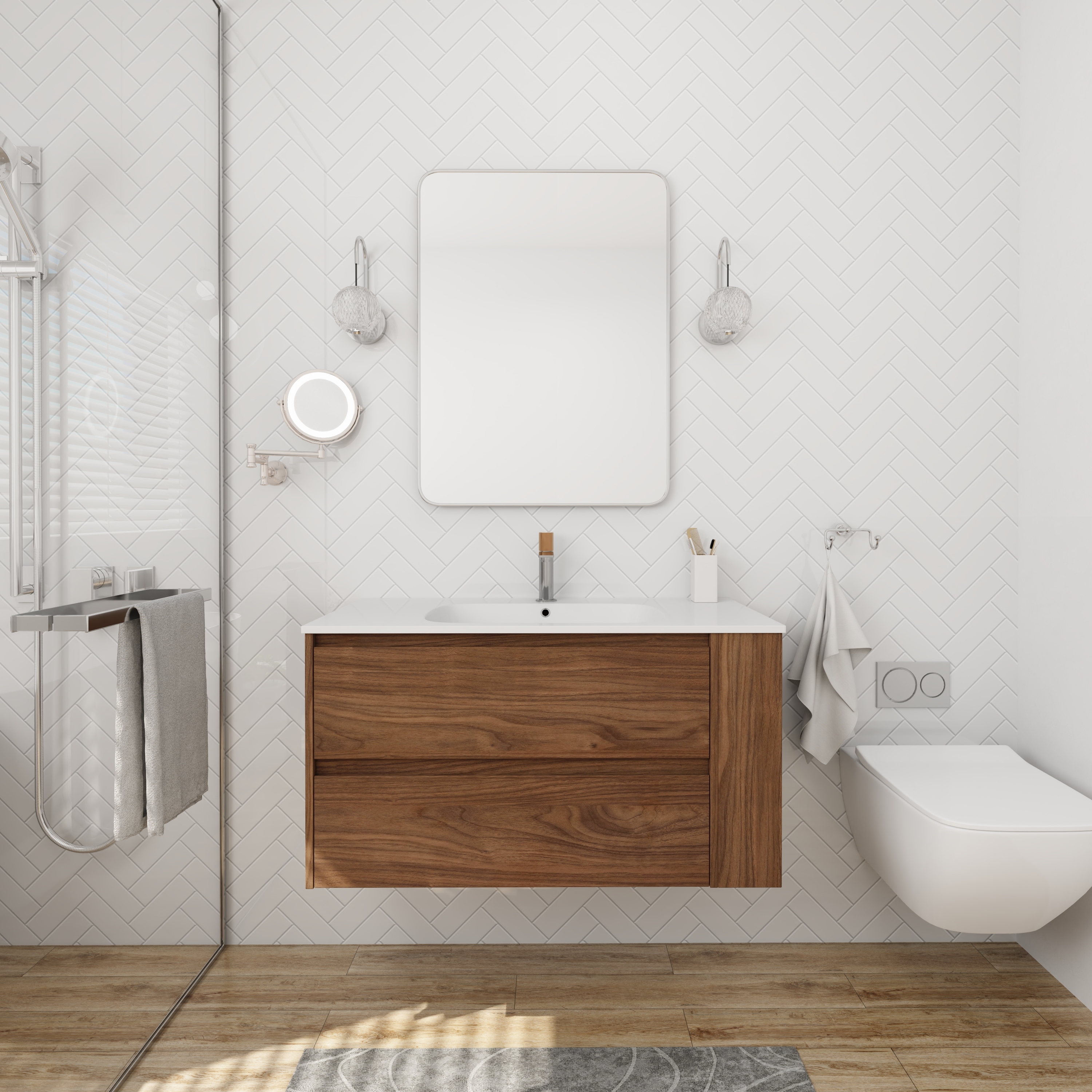 Storage under wall mounted bathroom shop sink