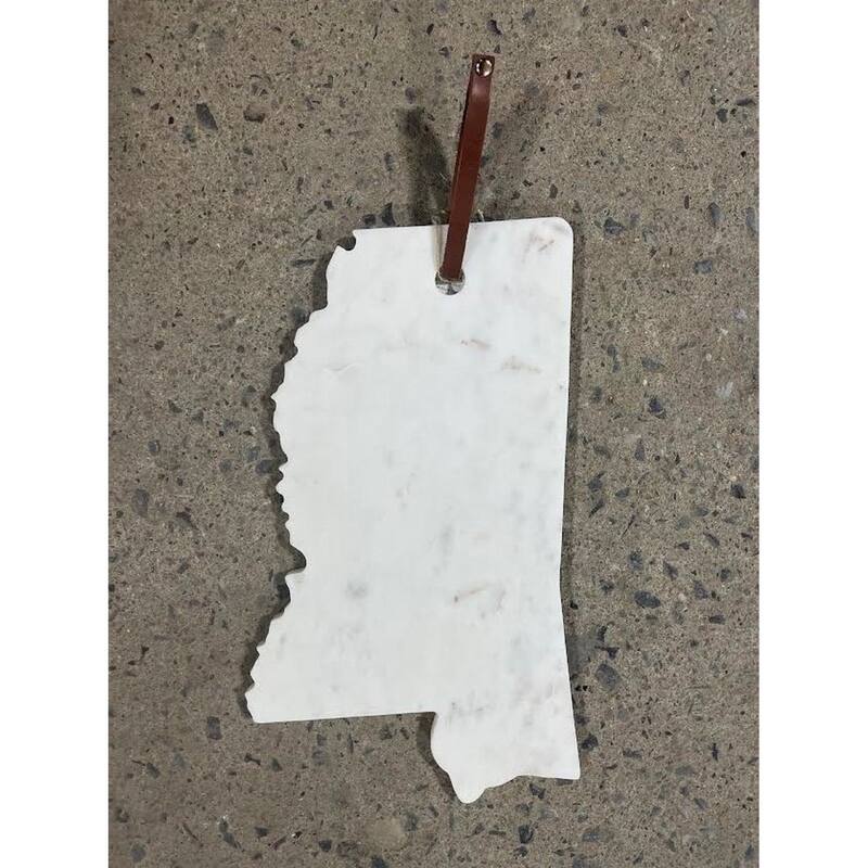 Lg Polished Marble "Mississippi" Cutting Board - A - White