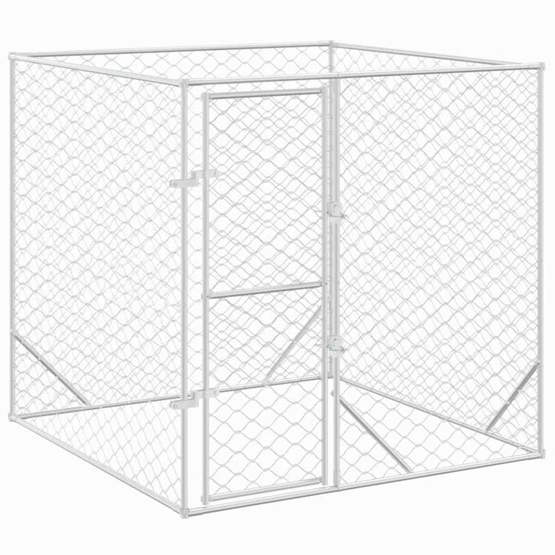 vidaXL Outdoor Dog Kennel Silver Multi-Size Galvanized Steel