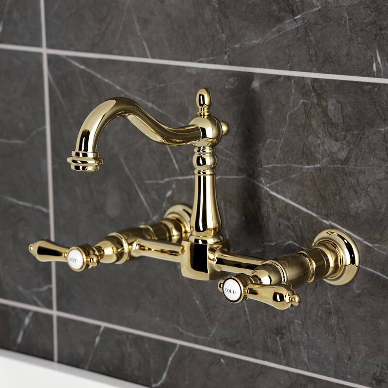 Heirloom Two-Handle 2-Hole Wall Mount Bridge Kitchen Faucet