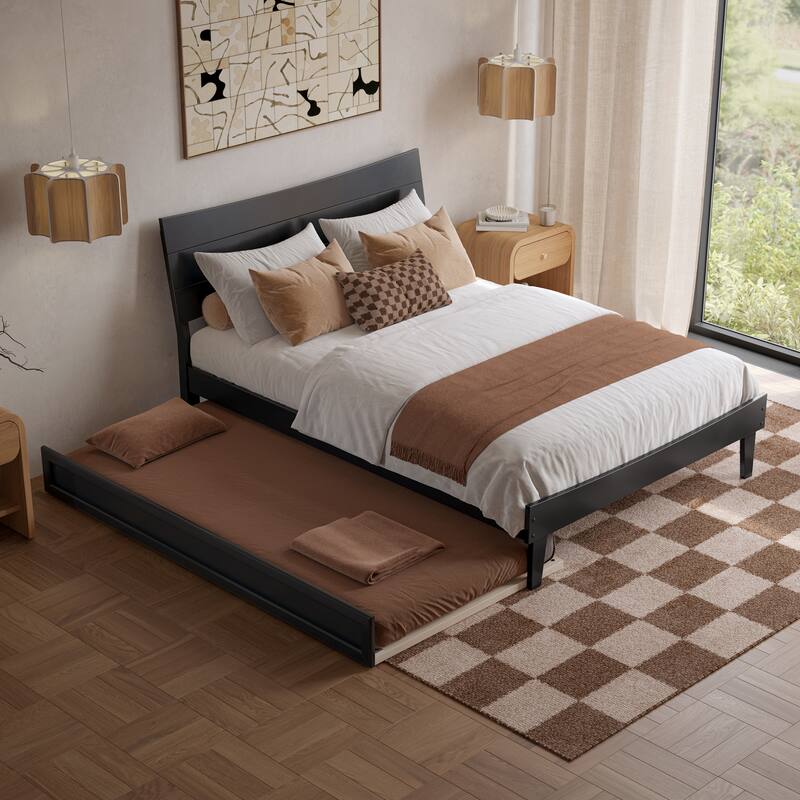 Phoenix Wood Platform Bed with Trundle