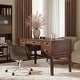 preview thumbnail 11 of 18, Seraf Transitional 56" Wooden Desk with Hidden Drawers and Concealed Cable Hole by HULALA HOME Walnut
