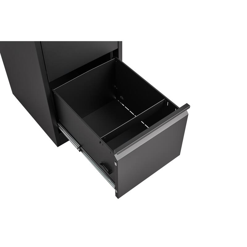 4-Drawer Locking Vertical Storage Cabinet, Office Filing Cabinet with Full Extension Drawers & Adjustable Hanging Rods