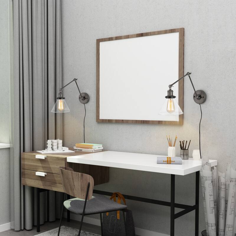 Merida Plug-in Adjustable Wall Lamp Sconce with Clear Glass - L21" x W7.3 " x H8"